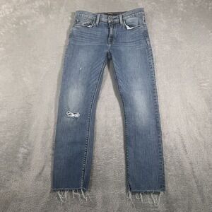 Hudson Nico Skinny Jeans Womens 26 Blue Distressed‎ Raw Hem Stretch Denim Ankle